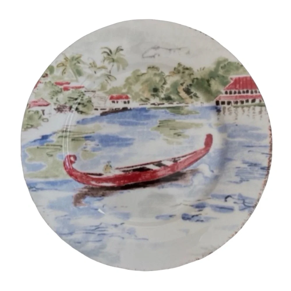 PIER 1 Destination Porcelain Salad Desert Plate 7.5” (set of 4)